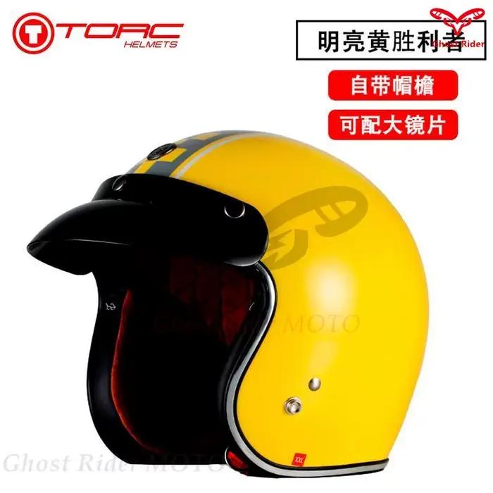 Casque de moto rétro TORC T50 pour hommes et femmes, casque demi-coque homologué DOT, idéal pour la conduite estivale en scooter ou moto