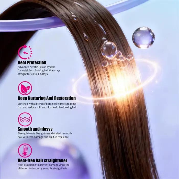 Crème lissante pour cheveux à la kératine avec peigne 100ml Répare