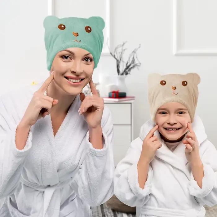 Bonnet pour cheveux secs pour femmes – Microfibre épaisse douce et absorbante