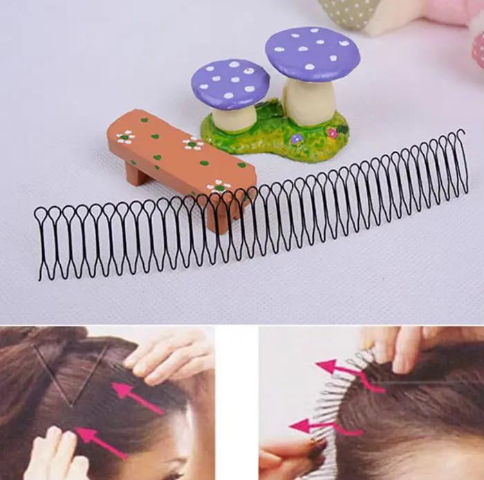 Peigne à cheveux incurvé invisible en fer pour femmes et filles