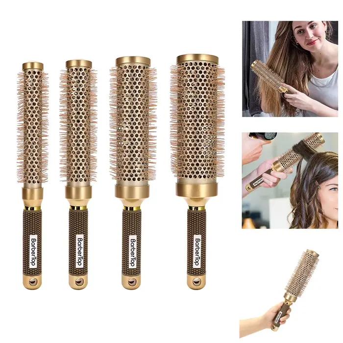 BARBERTOP Brosse à cheveux ronde en poils de sanglier pour boucler