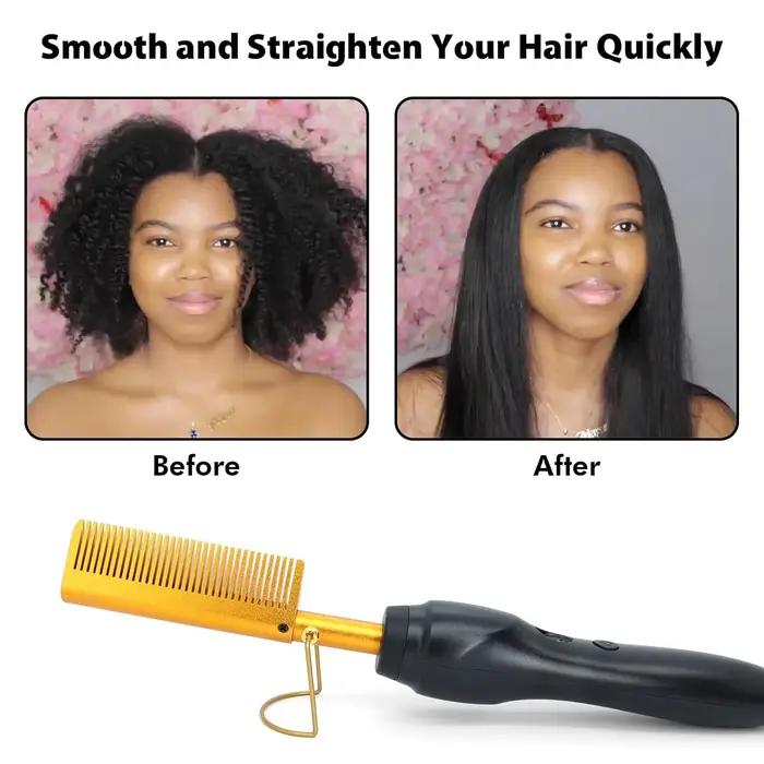 Fer à lisser les cheveux fers plats utilisation sèche et humide peigne chaud chauffage