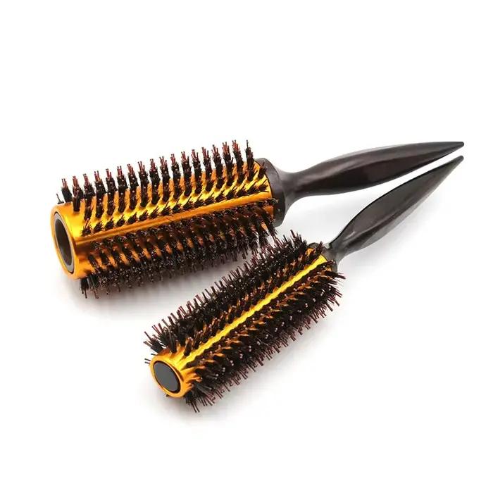 Brosse ronde en poils de sanglier naturels