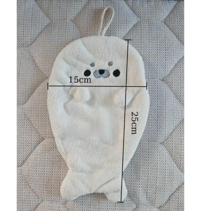 Serviette de séchage rapide pour cheveux en polaire corail, motif bébé phoque de dessin animé, ultra-épaisse et super absorbante