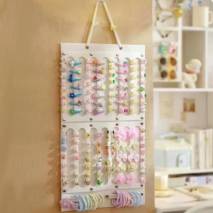 Organisateur mural pour accessoires capillaires, support de rangement pour nœuds, pinces, élastiques et lunettes, décoration de chambre