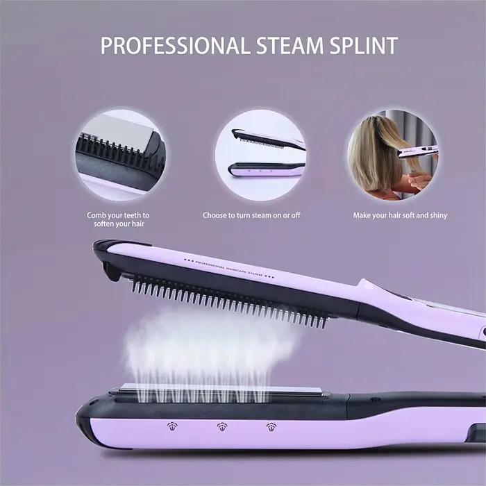 2025 nouveau fer à lisser à vapeur chauffage peignes à cheveux chauds fer à friser en titane fer plat