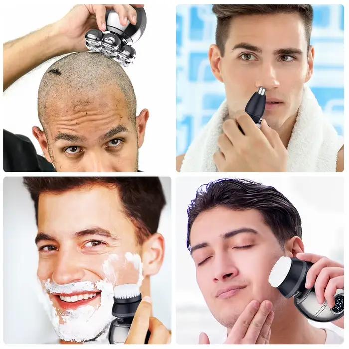 Rasoir Électrique 3-en-1 pour Hommes Chauves