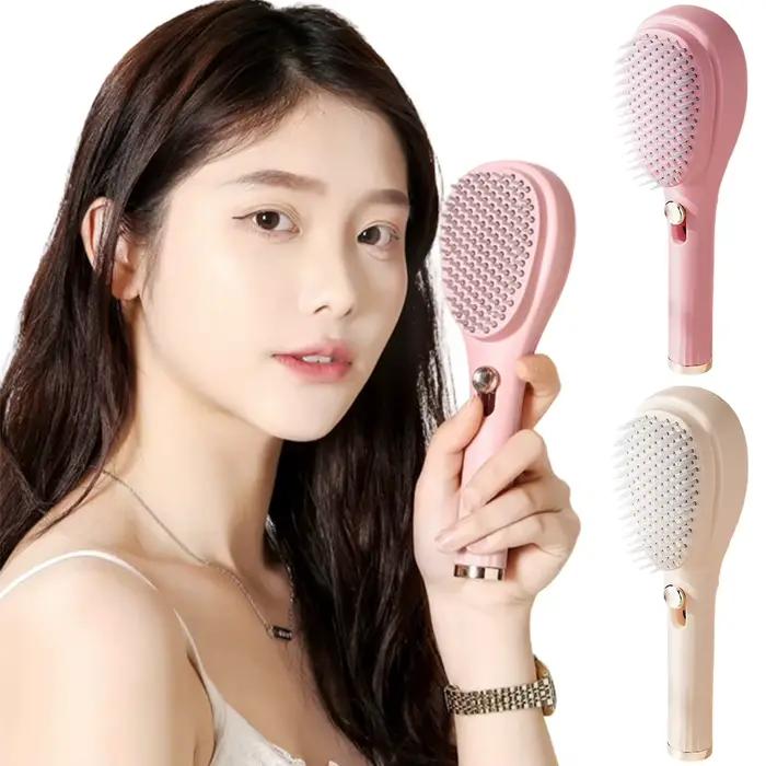 Brosse à cheveux auto-nettoyante portable