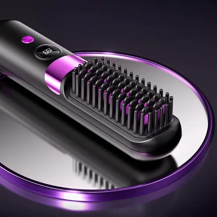 Brosse lissante pour cheveux avec écran LCD