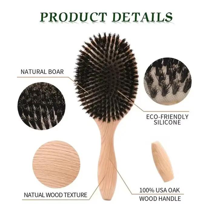 Brosse à cheveux en poils de sanglier pour femmes