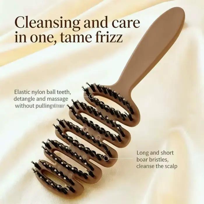 Brosse à cheveux en poils de sanglier naturels