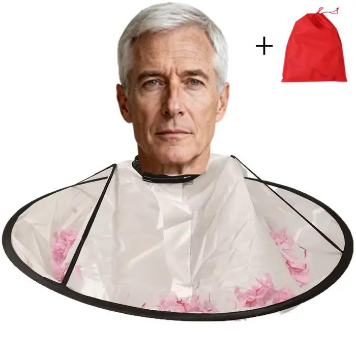 Cape de coiffure pliable pour adultes, outils de coupe de cheveux, tablier de coiffure de style parapluie avec sac de rangement