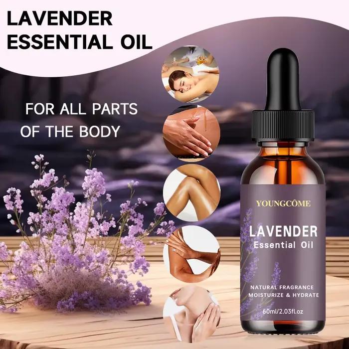 Huile de lavande biologique 40/60 ml pour cheveux et visage – Peau sèche hydratante