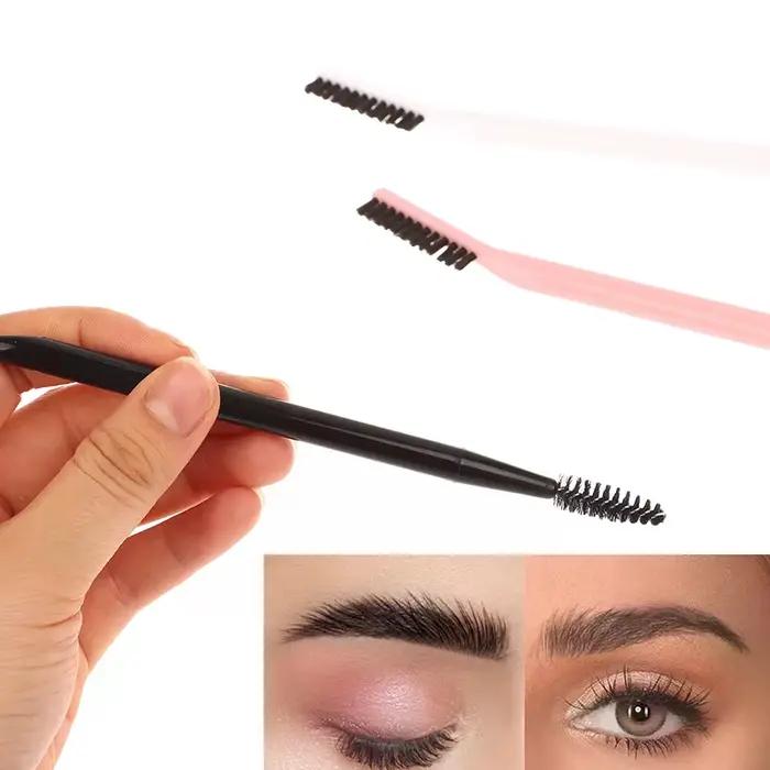 Brosse à sourcils à Double tête, peigne à cils, façonnant les cils, pour le toilettage des sourcils, outil de maquillage réutilisable