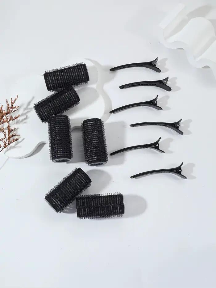 12 pièces/ensemble barre d'air fer à friser tube auto-adhésif rouleau magique et frange pince à cheveux outil de