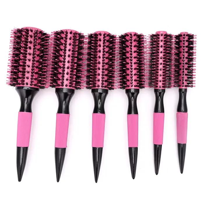 Brosse à cheveux ronde en bois avec mélange de poils de sanglier