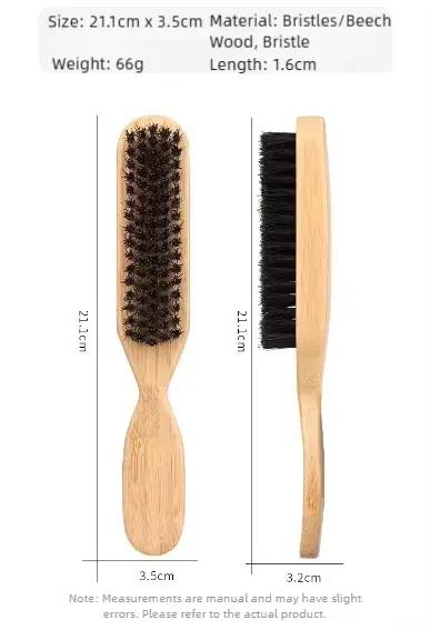 Brosse à cheveux en poils de sanglier pour queue de cheval lisse, chignon élégant et lissage des baby hairs, des mèches rebelles et de la finition des bords - Pour backcombing et coiffage à la brosse