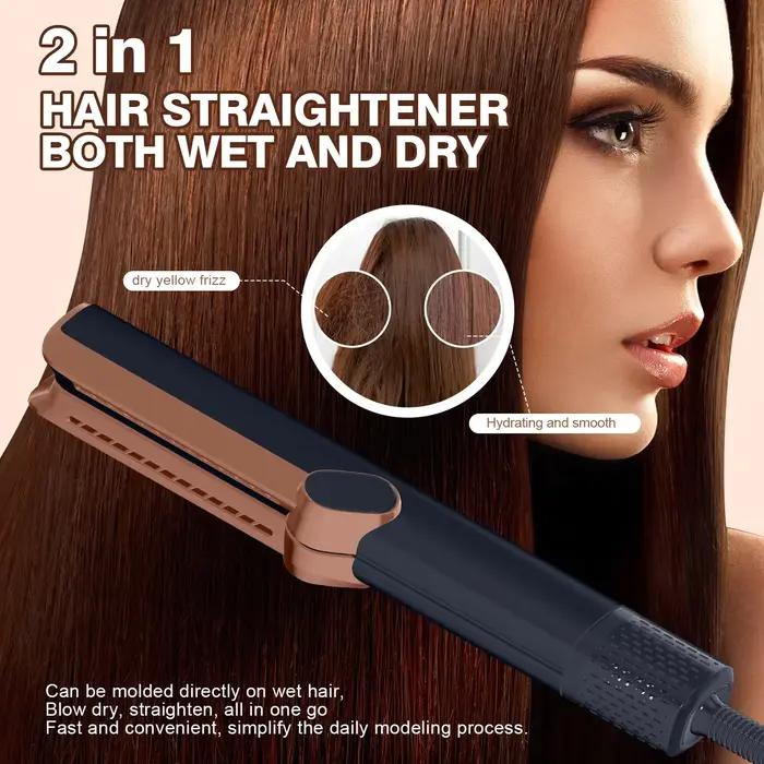 Lisseur et sèche-cheveux professionnels 2 en 1