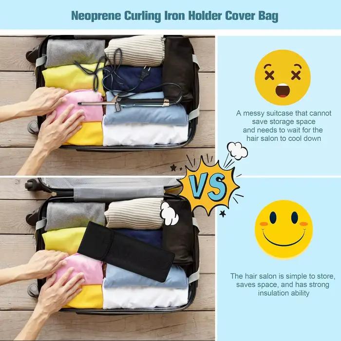 Sac de rangement portable pour fer à lisser de voyage