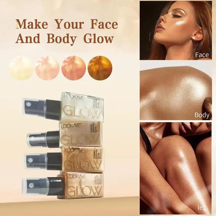 Nouveau Spray Huile Scintillante Imperméable Longue Durée Hydratant Effet Or Bronze Contouring Illuminateur Corps et Visage Outils de Maquillage Pailleté