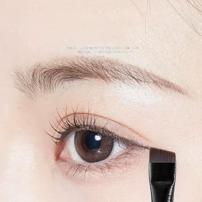 Pinceau Eyeliner Plat Biseauté Extrêmement Fin pour Sourcils, Pinceau Horizontal pour Poudre de Sourcils, Pinceau Maquillage Yeux Cosmétique