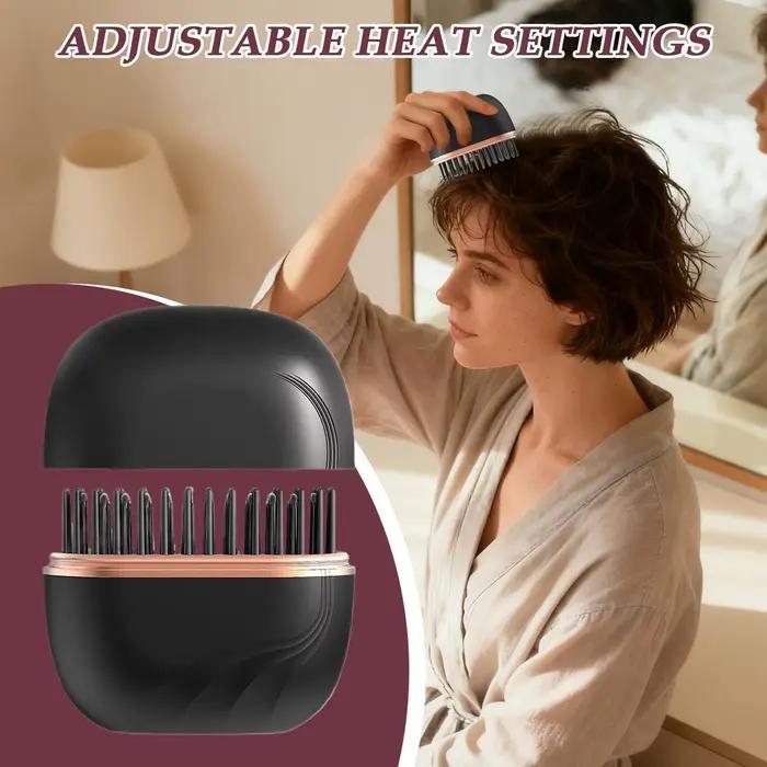 Nouveau Mini Lisseur Portable Rechargeable 2026 – Brosse Lissante Anti-Brûlure Sans Fil à Chargement