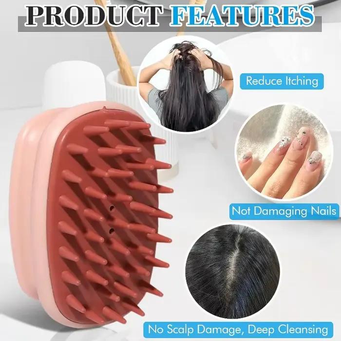 Brosse de massage du cuir chevelu pour le shampoing - Poils en silicone doux pour la croissance des cheveux
