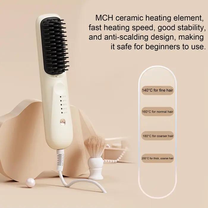 Brosse lissante chauffante 5 modes à ions négatifs