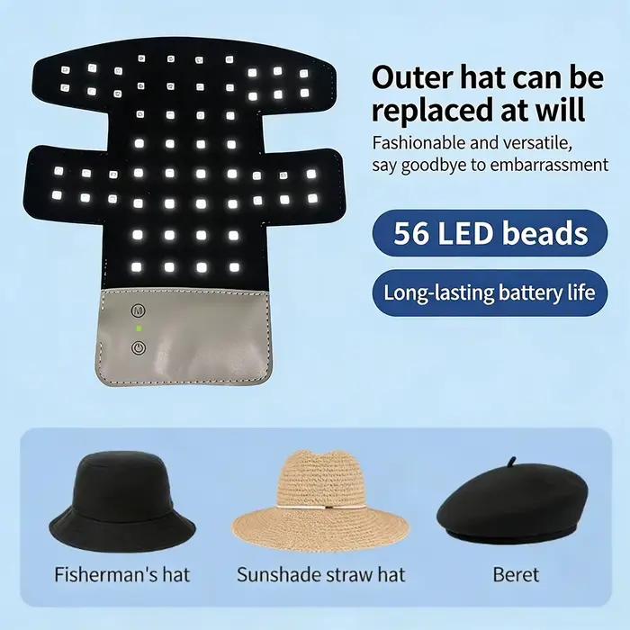 Casque de croissance capillaire LED avec 56 perles lumineuses LED