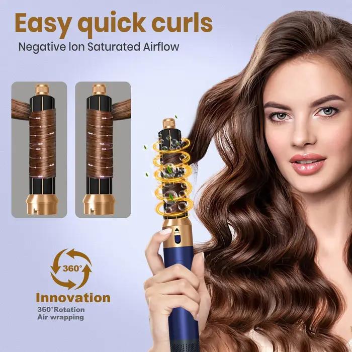 6 en 1 sèche-cheveux brosse peigne chaud ensemble professionnel fer à friser lisseur de cheveux outil de coiffure pour le style d'air Airwrap sèche-cheveux