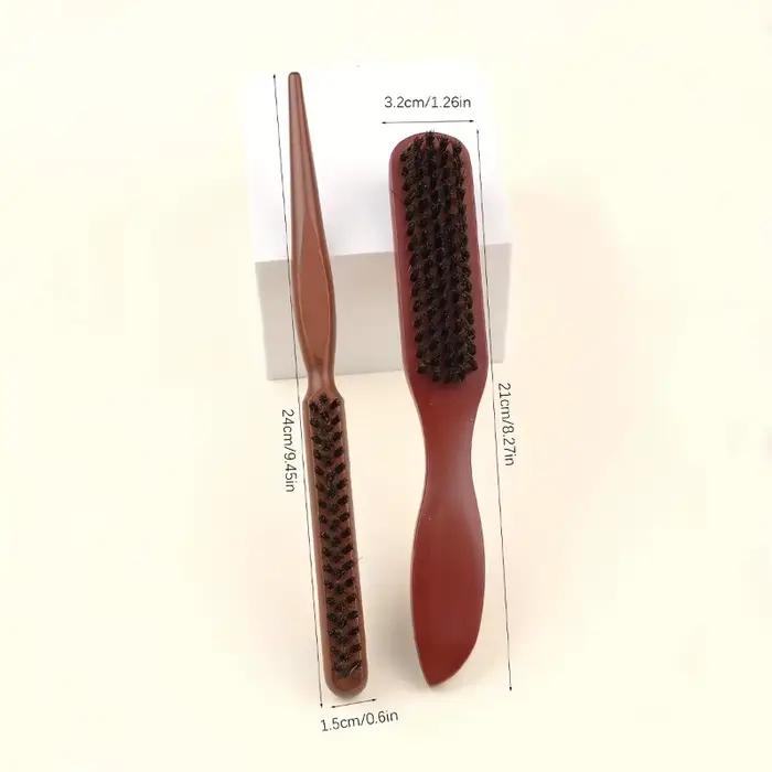 WANMEI 1/2 pièces brosse à cheveux Premium avec manche en bois-réduit les frisottis et la statique-ensemble de brosses