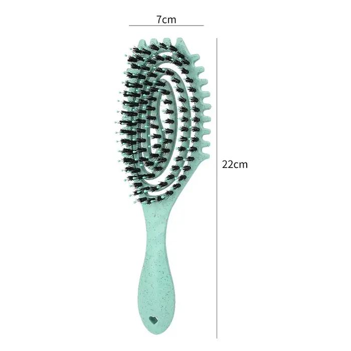 Boucles définir la brosse coiffante emmêlée poils de sanglier peigne à cheveux Anti démêlant outil de coiffure évider