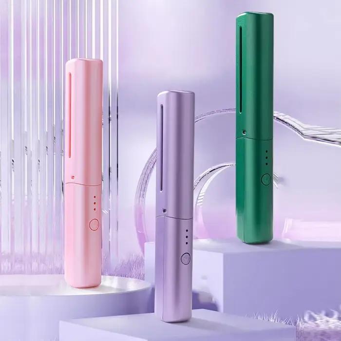 Brosse à lisser les cheveux 110-220V, 3 niveaux, Anti-brûlure, chauffant, sans fil, Rechargeable, peigne chaud, batterie 2000mAh