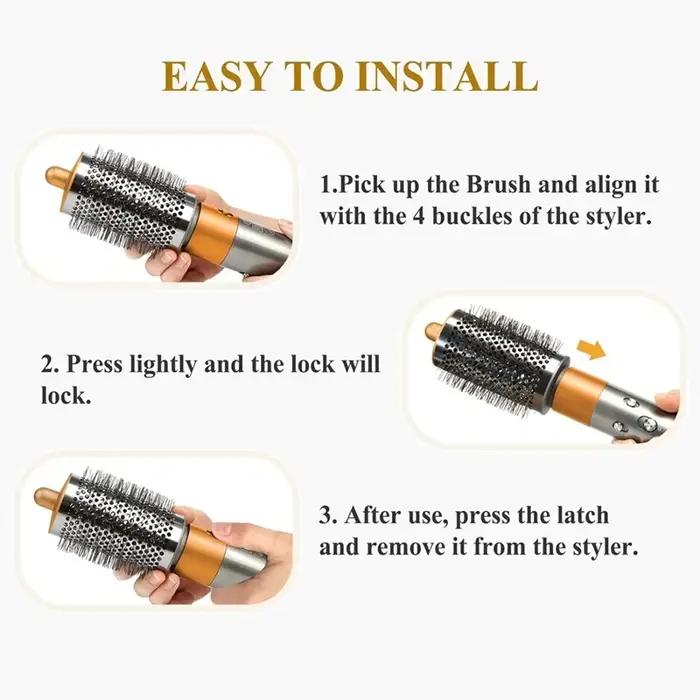 Grande brosse volumisante ronde pour Dyson Airwrap et lissage Anti-vol