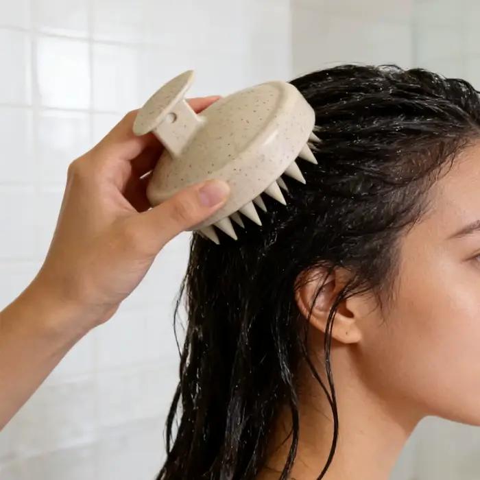 Brosse de lavage de cheveux en Silicone