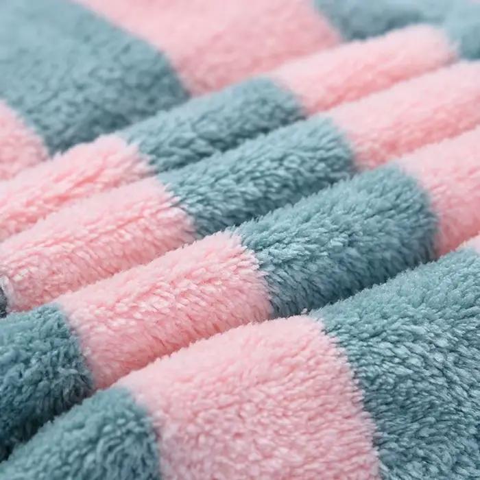 Serviette pour cheveux secs, bonnet de douche à séchage rapide pour femmes, motif rayé, accessoires de bain Super absorbants, 1 pièce