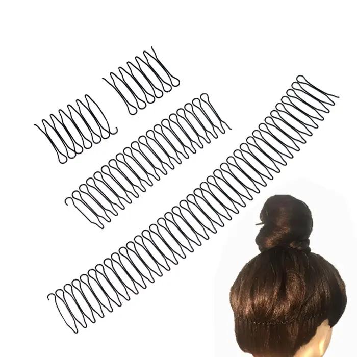 Peigne à cheveux incurvé invisible en fer pour femmes et filles