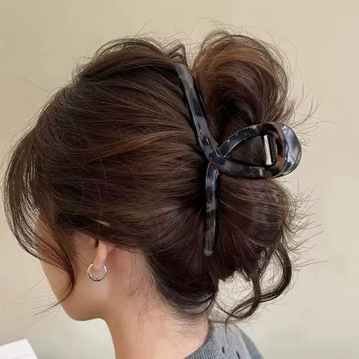 Accessoires de cheveux à grande pince de haute qualité imprimé léopard rétro pour femmes