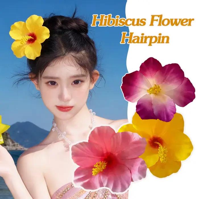 Barrettes à fleurs hawaïennes, pinces à cheveux fleurs d'hibiscus, accessoires pour cheveux pour l'été, la plage, les vacances, les mariages