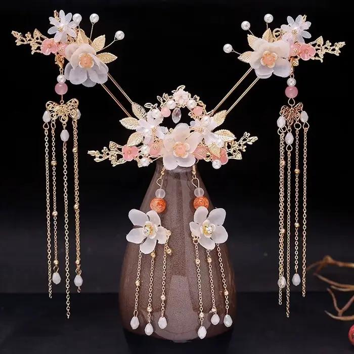 Antique Hanfu coiffure fée irrégulière gland étape secouant épingle à cheveux Style