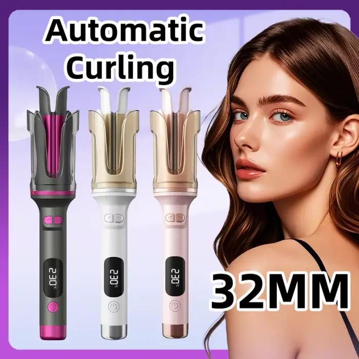 Fer à friser automatique 32MM Double fente Ion négatif Portable bigoudi température constante Anti chaud Styler pour voyage