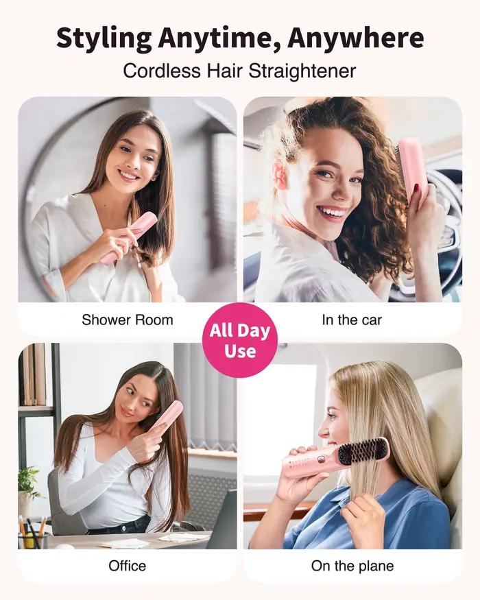 Brosse à lisser les cheveux sans fil