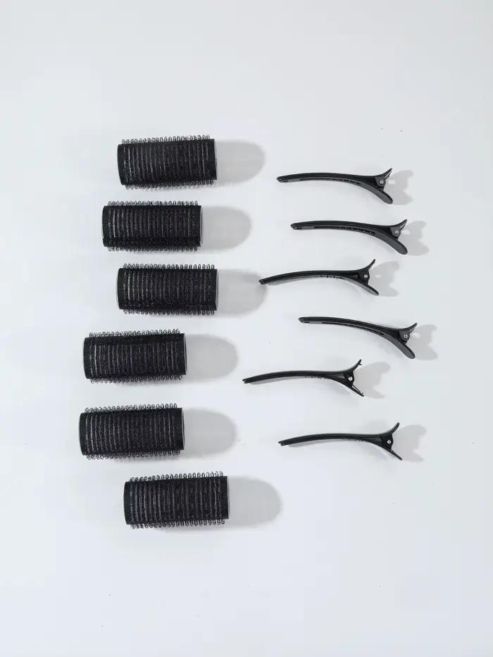 12 pièces/ensemble barre d'air fer à friser tube auto-adhésif rouleau magique et frange pince à cheveux outil de