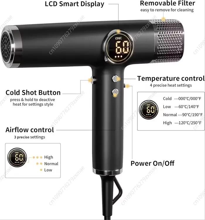 Professionnel 1800W haute puissance sans brosse Salon/barbier sèche-cheveux moteur