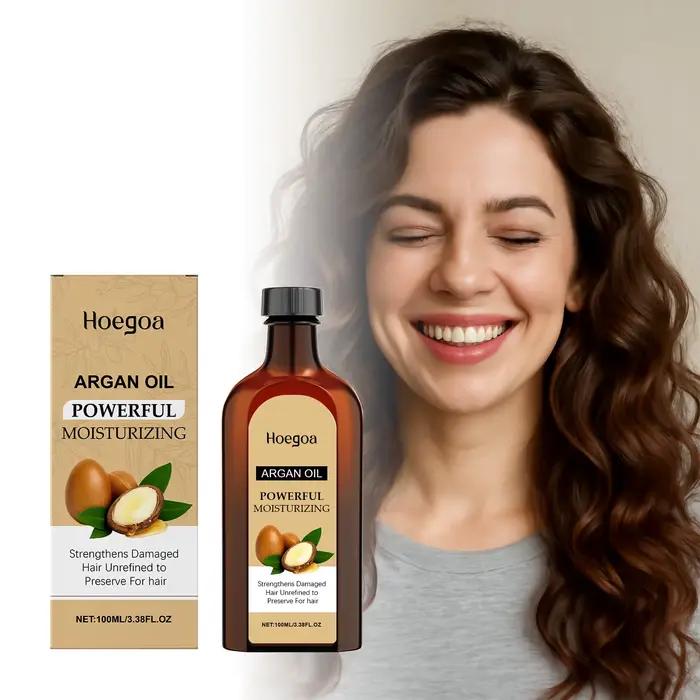 Huile de soin capillaire à l'argan marocain pour cheveux secs et endommagés