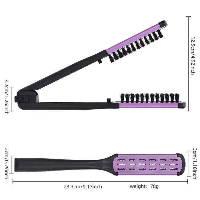 Brosse professionnelle à lisser et à friser les cheveux en forme de V