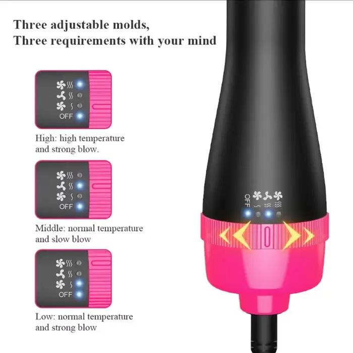 Brosse Soufflante Chauffante Professionnelle pour Cheveux Femme – Sèche-Cheveux Portable et Brosse Électrique de Voyage