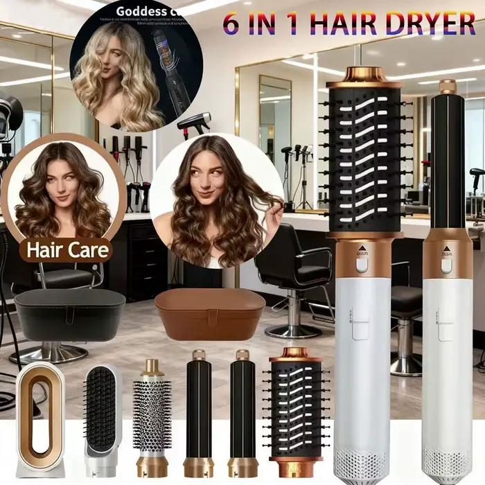 6 en 1 sèche-cheveux brosse peigne chaud ensemble professionnel fer à friser lisseur de cheveux outil de coiffure pour le style d'air Airwrap sèche-cheveux