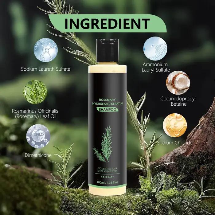 Shampooing anti-pelliculaire régulateur de sébum à l'huile de romarin - Répare les pointes fourchues