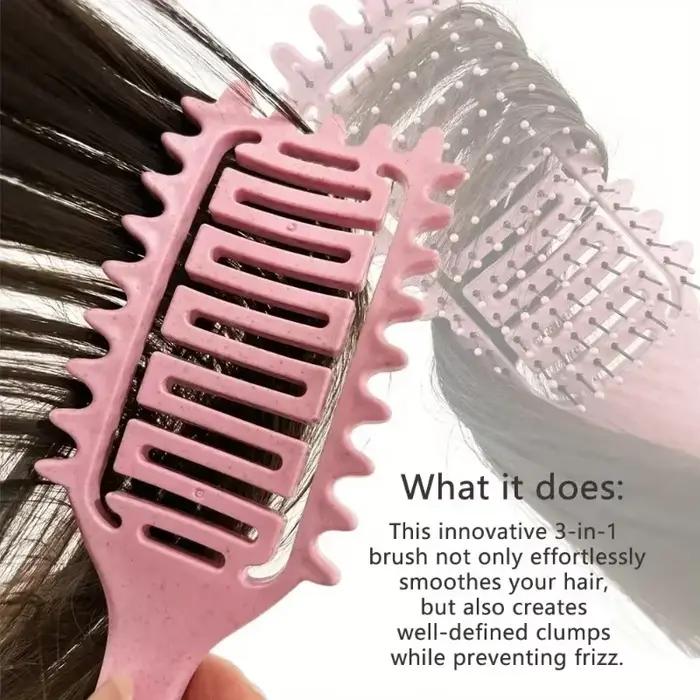Brosse de coiffure pour cheveux bouclés et humides, brosse démêlante ajourée, peigne pour façonner les boucles, outils de coiffure pour barbier